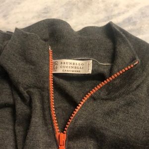 Brunello Cucinelli zip up sweater 70% cashmere 30% silk
